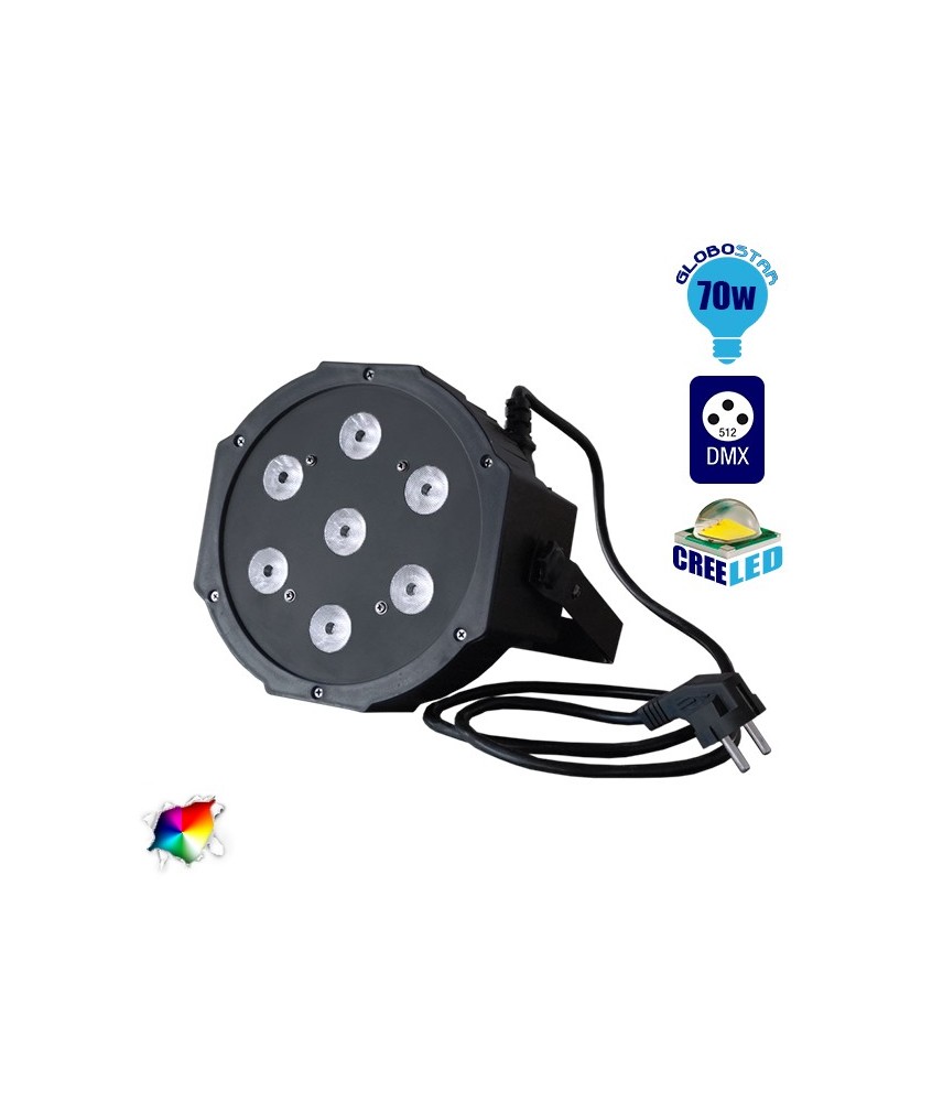 Επαγγελματική Κεφαλή PAR LED 70W 230V 30° DMX512 RGBW GloboStar 51120